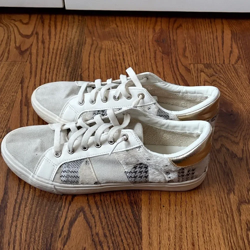 VINTAGE HAVANA Dina Sneaker Suede and Calf Hair Size 11 New without Box